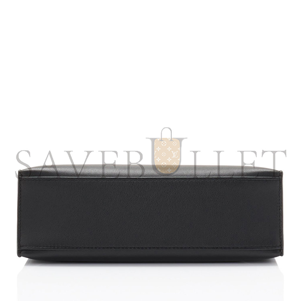 H**mes kelly pochette black gold hardware clutch cut bag swift (22*14*7cm)